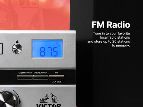 VICTOR Milwaukee 50 Watt Desktop Bluetooth Stereo System with CD/MP3 Player, FM Radio, Functioning VU Meters, and Detached Stereo Speakers, Black in Kuwait