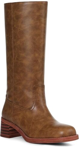 CYNLLIO Knee High Boots Pull on Wide Calf Boots for Women Square Toe Chunky Block Heel Boots Casual Low Heel Boots Long Boots Country Boots Walking Office Shoes in Kuwait