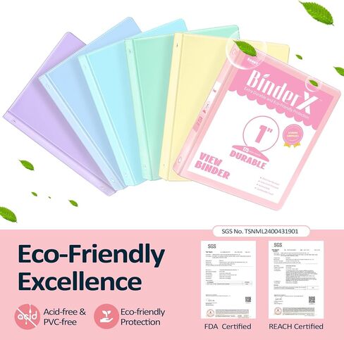 BinderX Extra Durable 3 Ring Binder, Round Rings 1 Inch Binder, Fits 175 Sheets of 8.5x11 Paper, Customizable View Cover with Inside Pockets, Cute 1" Binders, 1 Inch Binders 3 Ring, Pink in Saudi Arabia