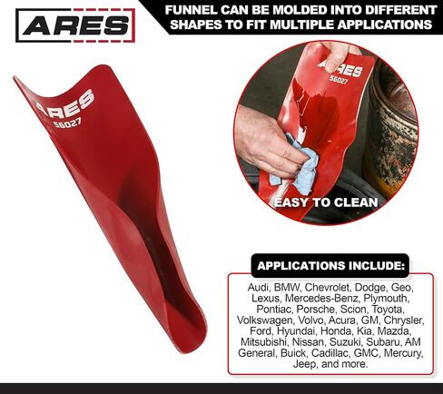 ARES 56027 - قمع زيت مرن عالمي - تعبئة زيت خالية من الانسكاب - تصميم سهل الاستخدام لشخص واحد - يناسب تطبيقات متعددة in Kuwait