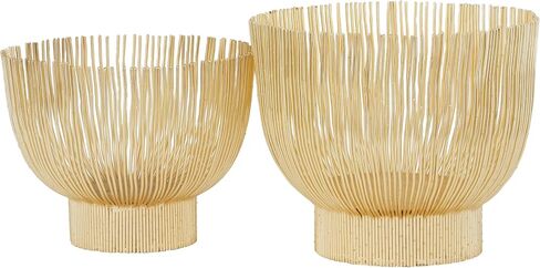 The Novogratz Metal Decorative Bowl Decorative Bowl Decorative Containers, Set of 2 Decorative Keepsake Boxes 11", 10"H, Gold in Saudi Arabia