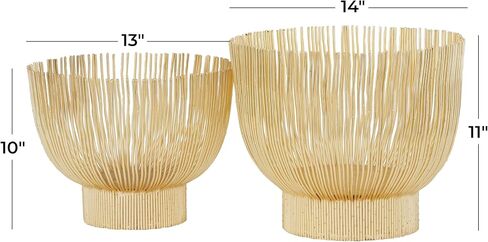 The Novogratz Metal Decorative Bowl Decorative Bowl Decorative Containers, Set of 2 Decorative Keepsake Boxes 11", 10"H, Gold in Saudi Arabia