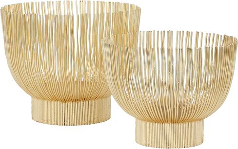 The Novogratz Metal Decorative Bowl Decorative Bowl Decorative Containers, Set of 2 Decorative Keepsake Boxes 11", 10"H, Gold in Saudi Arabia