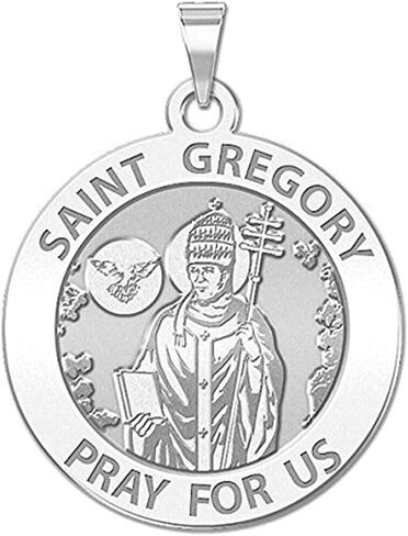 PicturesOnGold.com Saint Gregory Religious Medal - 3/4 Inch Size of a Nickel -Sterling Silver in Kuwait