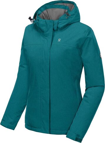 سترة Little Donkey Andy النسائية المقاومة للماء للتزلج على الجليد، معطف دافئ مقاوم للرياح مع غطاء رأس قابل للفصل in Kuwait