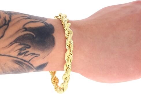 Nuragold 14K الذهب الأصفر حبل قطع الماس سلسلة سوار 7 "7.5" 8 "8.5" 9 " / 2 مم - 10 مم / صنع في إيطاليا / مجوهرات الذهب الحقيقي للرجال والنساء in Saudi Arabia