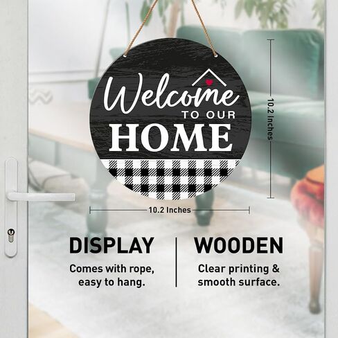 Welcome Sign for Front Door, Welcome Florals Hanging Sign for Home Front Door Porch Decor Rustic Wall Decorations Housewarming Gift for New House Home Apartment in Saudi Arabia