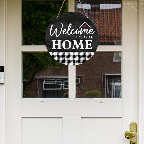 Welcome Sign for Front Door, Welcome Florals Hanging Sign for Home Front Door Porch Decor Rustic Wall Decorations Housewarming Gift for New House Home Apartment in Saudi Arabia