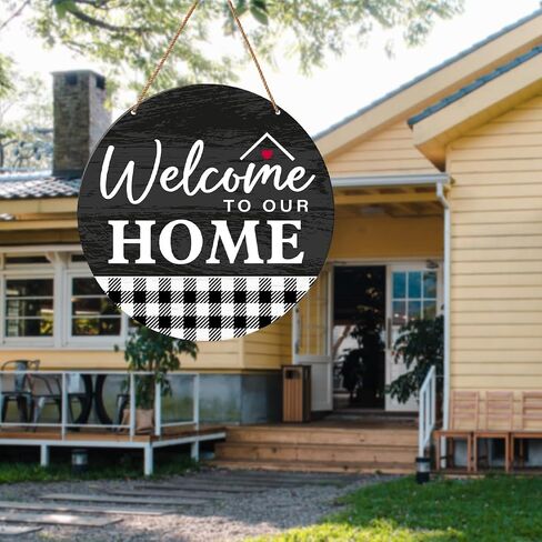 Welcome Sign for Front Door, Welcome Florals Hanging Sign for Home Front Door Porch Decor Rustic Wall Decorations Housewarming Gift for New House Home Apartment in Saudi Arabia