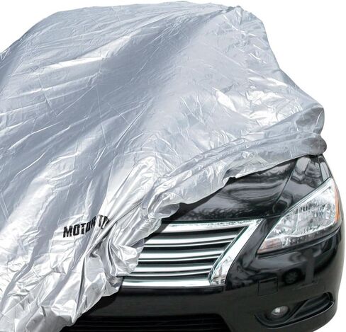 Motor Trend Universal Fit Car Cover for Cars SUVs Trucks Vans, Water-Resistant All-Weather Scratch Resistant Reflective Full Coverage Protect Against Rain Snow Hail Sun UV Protection Dust - Small in Kuwait