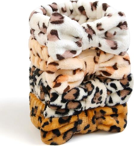 Spa Headband for Women Washing Face Girls Skincare Headbands Makeup Cheetah Print Leopard Face Wash Head Band Animal Print Christmas Gifts for Teen Girls in Saudi Arabia