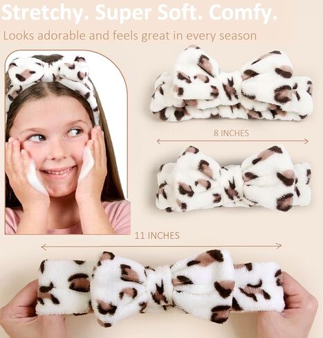 Spa Headband for Women Washing Face Girls Skincare Headbands Makeup Cheetah Print Leopard Face Wash Head Band Animal Print Christmas Gifts for Teen Girls in Saudi Arabia