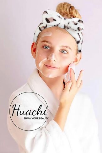Spa Headband for Women Washing Face Girls Skincare Headbands Makeup Cheetah Print Leopard Face Wash Head Band Animal Print Christmas Gifts for Teen Girls in Saudi Arabia