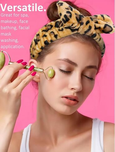 Spa Headband for Women Washing Face Girls Skincare Headbands Makeup Cheetah Print Leopard Face Wash Head Band Animal Print Christmas Gifts for Teen Girls in Saudi Arabia