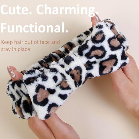 Spa Headband for Women Washing Face Girls Skincare Headbands Makeup Cheetah Print Leopard Face Wash Head Band Animal Print Christmas Gifts for Teen Girls in Saudi Arabia