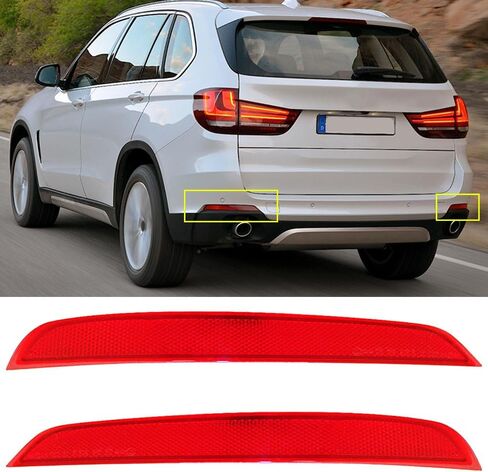 Rear Reflector Bumper 63147290091, Passenger Side Rear Bumper Reflector Tail Light, Compatible with BMW X5 F15 2014-2018 Note: Not fit for M sport - Right in Saudi Arabia