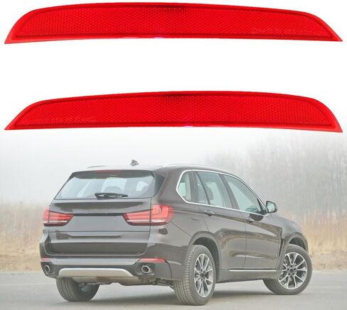 Rear Reflector Bumper 63147290091, Passenger Side Rear Bumper Reflector Tail Light, Compatible with BMW X5 F15 2014-2018 Note: Not fit for M sport - Right in Saudi Arabia