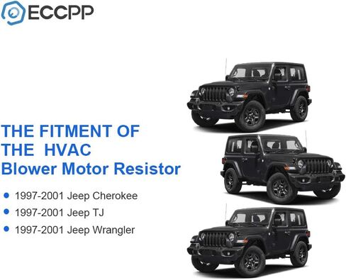 ECCPP Heater Blower Motor Fan Resistor Air Conditioning Replacement Parts Fit for 1997-2001 for Jeep Cherokee /1997-2001 for Jeep TJ /1997-2001 for Jeep Wrangler in Saudi Arabia