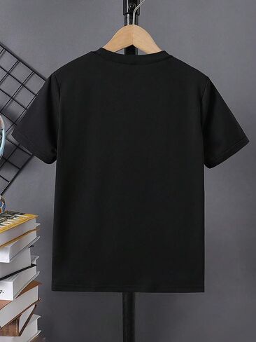 SweatyRocks Boy's Letter Tees Graphic Print Tops Color Block Crewneck Short Sleeve Casual T Shirts in Saudi Arabia