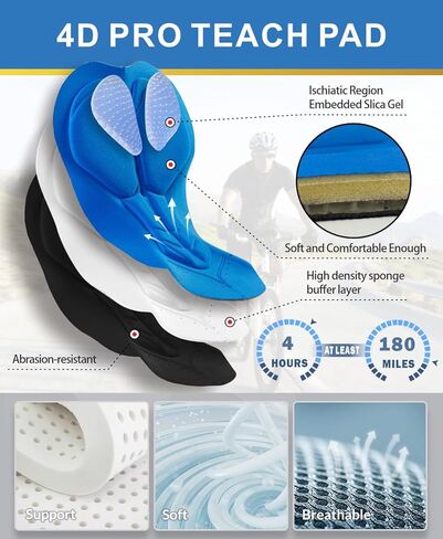 qualidyne Mens Cycling Pants Fleece-Lined 4D Padded Road Bike Tights Bicycle Biking Long Leggings in Kuwait