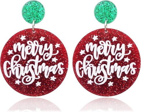 Christmas Earrings for Women Christmas Theme Earrings Acrylic Christmas Tree Gingerbread Man Decoration Dangle Drop Earrings Xmas Holiday Earrings for Women in Saudi Arabia