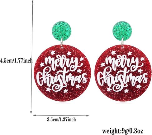 Christmas Earrings for Women Christmas Theme Earrings Acrylic Christmas Tree Gingerbread Man Decoration Dangle Drop Earrings Xmas Holiday Earrings for Women in Saudi Arabia