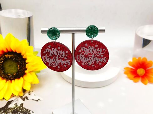 Christmas Earrings for Women Christmas Theme Earrings Acrylic Christmas Tree Gingerbread Man Decoration Dangle Drop Earrings Xmas Holiday Earrings for Women in Saudi Arabia
