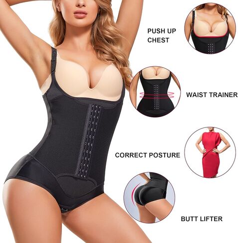 REYEOGO Waist Trainer for Women Shapewear Bodysuits Firm Body Shaper Butt Tummy Control Faja Colombiana Open Bust Corset in Saudi Arabia