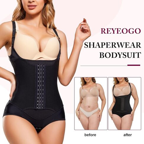 REYEOGO Waist Trainer for Women Shapewear Bodysuits Firm Body Shaper Butt Tummy Control Faja Colombiana Open Bust Corset in Saudi Arabia