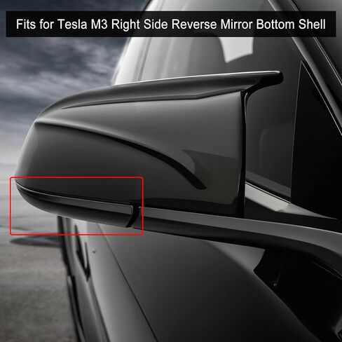 For Tesla Model 3 Rearview Mirror Lower Cover 2017-2024, Front Right Passenger Side Rearview Mirror Lower Cover Cap Replace 2287.3005, Side Mirror Base Cover Right with Disassembly Tool Skid Plate *1 in Kuwait