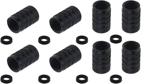 8 قطع من ملحقات السيارة غطاء هوائي معدني عالمي للسيارات صمام إطارات سيارات الدفع الرباعي (أسود) in Kuwait