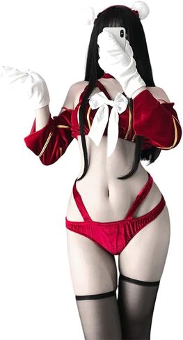 Female Anime Cosplay Costume Sexy Wrap Breast Cat Girl Show Waist Lingerie One Size in Saudi Arabia