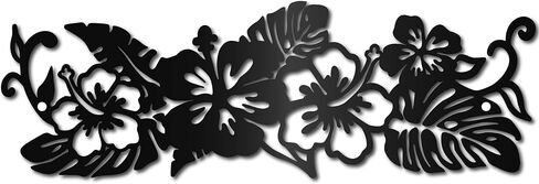CREATCABIN Monstera Metal Wall Art Decor Tropical Flowers Black Wall Signs Iron Hanging Metal Ornament Wall Sculpture Gift for Home Office Balcony Garden Living Room Decoration Christmas 11.8x3.9Inch in Saudi Arabia