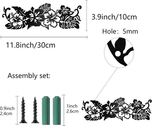 CREATCABIN Monstera Metal Wall Art Decor Tropical Flowers Black Wall Signs Iron Hanging Metal Ornament Wall Sculpture Gift for Home Office Balcony Garden Living Room Decoration Christmas 11.8x3.9Inch in Saudi Arabia