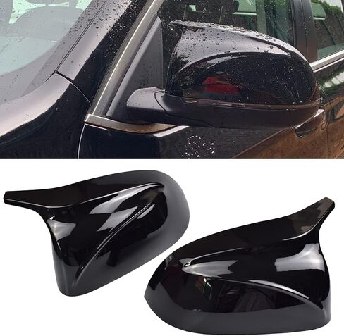 1 Pair Black Rearview Mirror Cover Left Right Side Mirror Covers Caps for BMW X3 G01 X4 G02 X5 G05 X6 G06 X7 G07 2018 2019 2020 (Glossy Black) in Kuwait