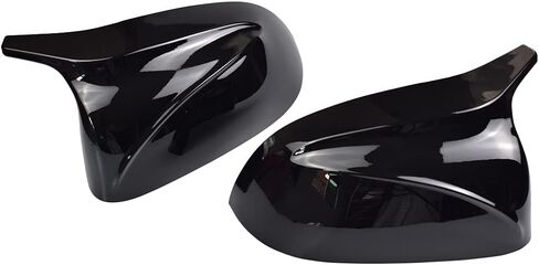1 Pair Black Rearview Mirror Cover Left Right Side Mirror Covers Caps for BMW X3 G01 X4 G02 X5 G05 X6 G06 X7 G07 2018 2019 2020 (Glossy Black) in Kuwait