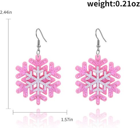 Snowflake Earrings Christmas Earrings for Women Shining Snowflake Dangle Earrings Acrylic Christmas Holiday Earrings Winter Festival Xmas Jewelry Accessories in Saudi Arabia
