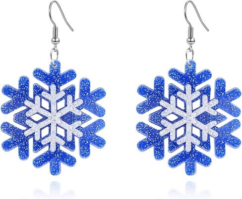 Snowflake Earrings Christmas Earrings for Women Shining Snowflake Dangle Earrings Acrylic Christmas Holiday Earrings Winter Festival Xmas Jewelry Accessories in Saudi Arabia