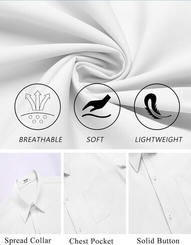 COOFANDY Mens Short Sleeve Dress Shirts Stain Shield Button Down Shirt Business Casual Shirts for Men in Saudi Arabia