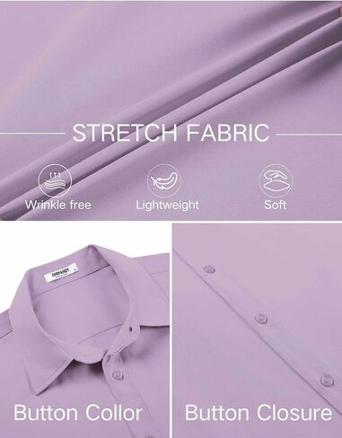 COOFANDY Men's Stretch Dress Shirts Short Sleeve Wrinkle Free Casual Button Down Shirts in Saudi Arabia
