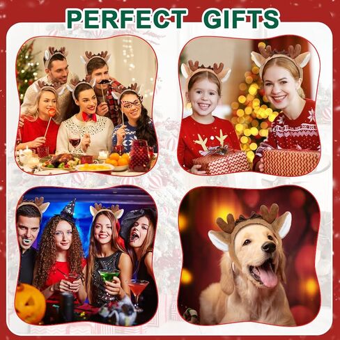 عصابات رأس Shintop Deer Antlers، قطعتان من عصابات رأس آذان الرنة اللطيفة مع قوس غزال قرون زي أغطية رأس ناعمة لعيد الميلاد وحفلات الهالوين للفتيات والنساء البالغات (بني) in Saudi Arabia