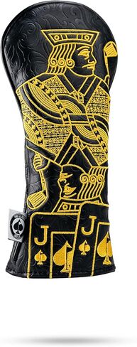 Pins & Aces Royal Flush Head Cover - Premium, Hand-Made Leather Headcover - Ace of Spades & Magnetic Closure, Tour Quality Golf Club Cover - Style and Customize Your Golf Bag (Hybrid) in Saudi Arabia