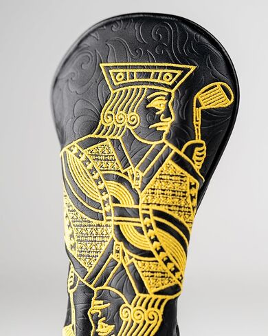 Pins & Aces Royal Flush Head Cover - Premium, Hand-Made Leather Headcover - Ace of Spades & Magnetic Closure, Tour Quality Golf Club Cover - Style and Customize Your Golf Bag (Hybrid) in Saudi Arabia