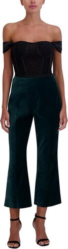 BCBGMAXAZRIA Women's Flare Leg Cropped Velvet Pant in Saudi Arabia
