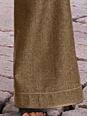 Flamingals Women's Solid Slant Pocket Wide Leg Pants Low Waist Casual Pants in Saudi Arabia