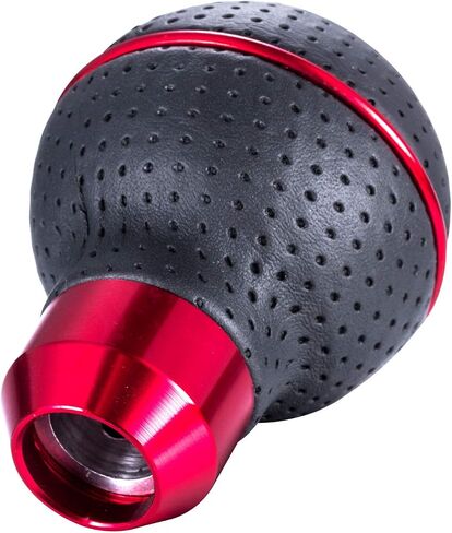 Arenbel 5 Speed Shifter Knobs Leather Car Gear Stick Lever Shift Ball Handle Replacement Fit Most Manual Vehicles, Red in Kuwait