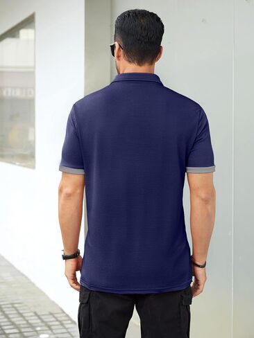 Hardaddy Men's Moisture Wicking Jacquard Polo Shirts Quick Dry Short Sleeve Golf Shirts Lightweight Polo Tops in Saudi Arabia