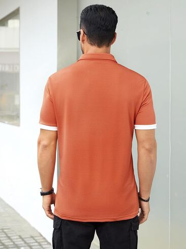 Hardaddy Men's Moisture Wicking Jacquard Polo Shirts Quick Dry Short Sleeve Golf Shirts Lightweight Polo Tops in Saudi Arabia