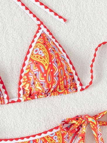 SHENHE Women's Summer 2 Piece Halter Bikini Set Floral Tie Triangle Bathing Suit in Saudi Arabia