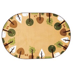 Carpets for Kids 29764 KIDSoft Tranquil Trees Nursery Classroom Kids Room Rug 4ft x 6ft Oval Tan